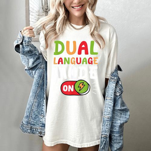 Dual Language Teacher Bilingual Teacher Women's Comfort Colors T-Shirt - teacherstshirts.com CA