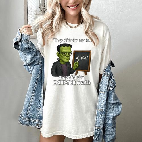 Halloween Monster Math Pun Teacher Humor Women's Comfort Colors T-Shirt - teacherstshirts.com AU