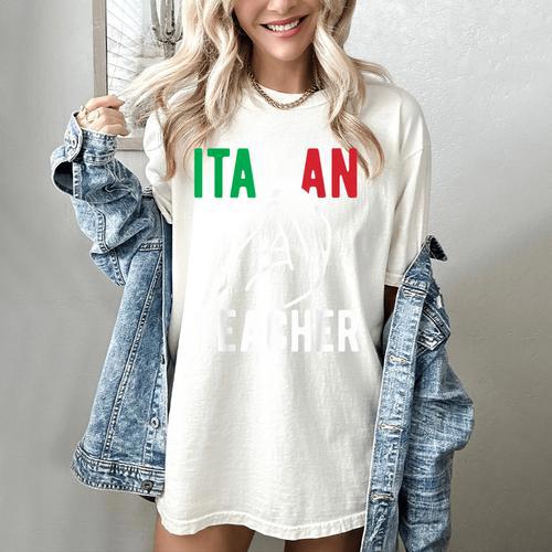 Italian Teacher Italy Italia Back To School First Day Women's Comfort Colors T-Shirt - teacherstshirts.com
