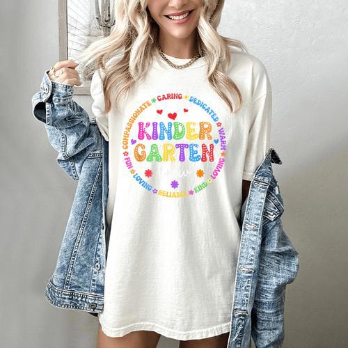 Kindergarten Crew Funy Back To School Teachers Kids Students Women's Comfort Colors T-Shirt - teacherstshirts.com UK
