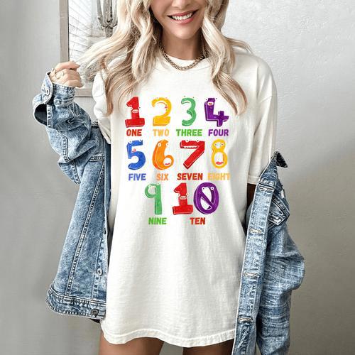 Learning Math Numbers Counting Back To School Teacher For Men Women Girls Kids Women's Comfort Colors T-Shirt - teacherstshirts.com UK
