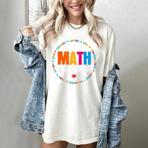 Math Interventionist Teacher Coach Squad Mathematics STEM Women's Comfort Colors T-Shirt - teacherstshirts.com