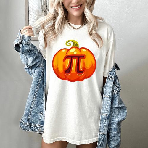 Math Teacher Halloween Costume Pumpkin Pi Pun Pie Men Women's Comfort Colors T-Shirt - teacherstshirts.com