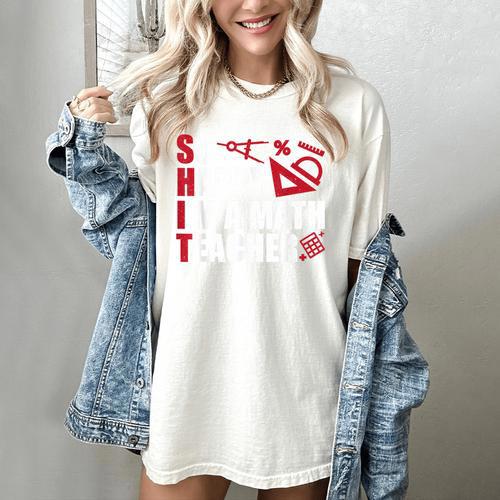 Math Teacher School So Happy I'm A Math Teacher Women's Comfort Colors T-Shirt - teacherstshirts.com AU