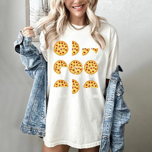 Pizza Slice Fraction Math Teacher Back To School Educational Women's Comfort Colors T-Shirt - teacherstshirts.com