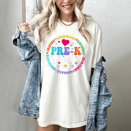 Pre K Dream Team Back To School Boys First Day Teacher Women's Comfort Colors T-Shirt - teacherstshirts.com UK
