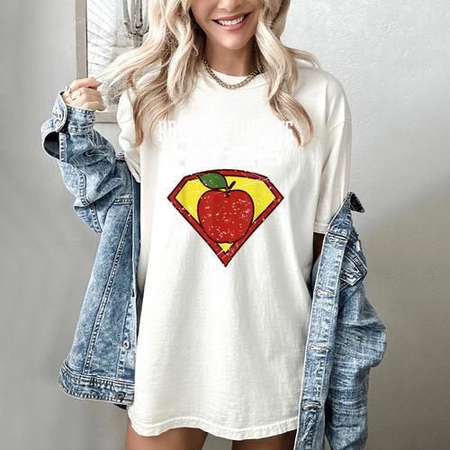 Real Superheroes Don't Wear Capes Teacher Shirt Teaching Te Women's Comfort Colors T-Shirt - teacherstshirts.com UK