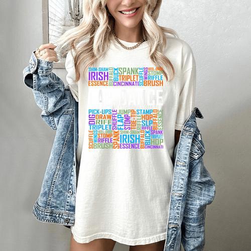 Tap Dance Words Lover Tap Dancer Dancing Teacher Women's Comfort Colors T-Shirt - teacherstshirts.com DE