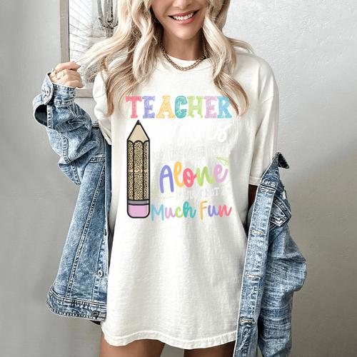 Teacher Besties Because Going Crazy Alone Is Not As Much Fun Women's Comfort Colors T-Shirt - teacherstshirts.com