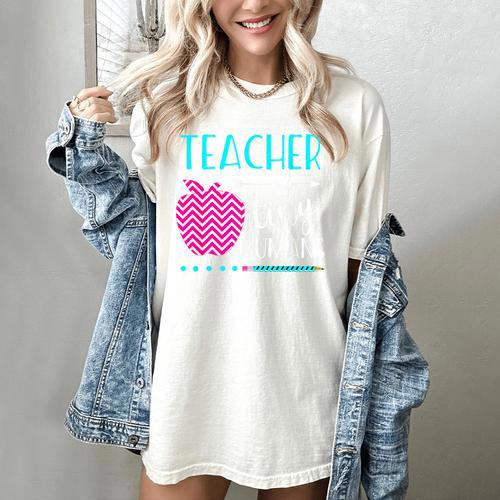 Teacher Of Tiny Humans Preschool Pre K Kindergarten Teacher Women's Comfort Colors T-Shirt - teacherstshirts.com AU