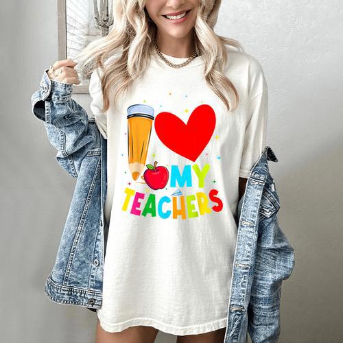 Teens Graduation I Heart My Teachers I Love My Teachers Women's Comfort Colors T-Shirt - teacherstshirts.com AU