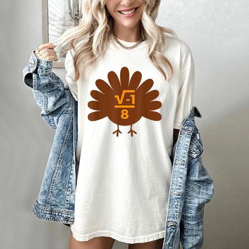 Thanksgiving Math Teacher Math Symbol Men Women Girls Kids Women's Comfort Colors T-Shirt - teacherstshirts.com