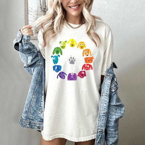 Unique For Artists By ADS Color Wheel Educational Art Teacher Dog Themed Artist Small Women's Comfort Colors T-Shirt - teacherstshirts.com AU