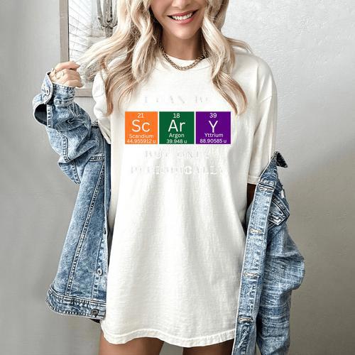 Chemisty Science Teacher Periodic Table Halloween Women's Comfort Colors T-Shirt - teacherstshirts.com DE