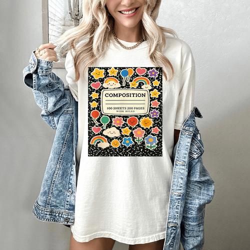 Composition Notebook Costume Teacher Matching Halloween Book Women's Comfort Colors T-Shirt - teacherstshirts.com AU