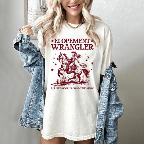 Elopement Wrangler Teacher ABA Behavior Support Cowboy Women's Comfort Colors T-Shirt - teacherstshirts.com