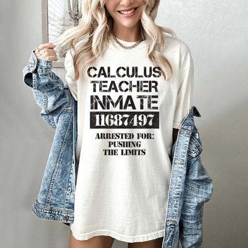 Halloween Calculus Teacher Prisoner Costume Women's Comfort Colors T-Shirt - teacherstshirts.com UK