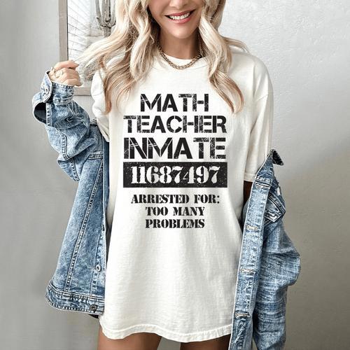 Halloween Math Teacher Prisoner Costume Women's Comfort Colors T-Shirt - teacherstshirts.com AU