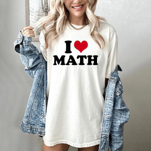 I Love Math Teacher Women's Comfort Colors T-Shirt - teacherstshirts.com AU