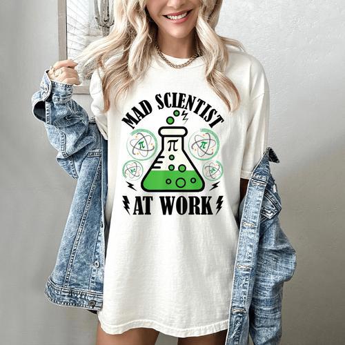 Mad Scientist Science Teacher Halloween Costume Teen Girls Women's Comfort Colors T-Shirt - teacherstshirts.com
