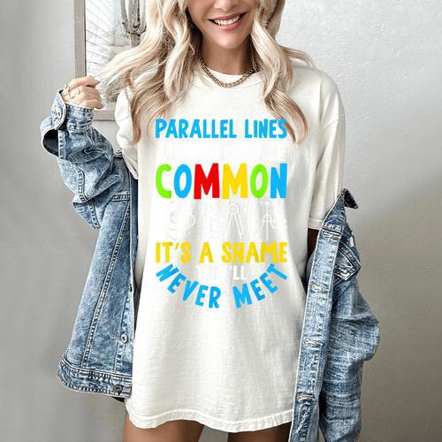 Parallel Lines Math Pun – Teacher Humor Women's Comfort Colors T-Shirt - teacherstshirts.com AU