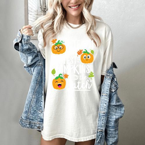 I Teach The Cutest Pumpkins In The Patch Teacher Women's Comfort Colors T-Shirt - teacherstshirts.com DE