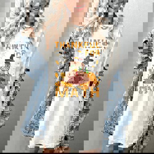 Thankful Math Turkey Teacher Happy Thanksgiving Women&#x27;s Comfort Colors T-Shirt - teacherstshirts.com