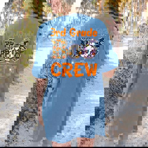 3rd Grade Boo Crew Halloween Teachers Students Costume Women&#x27;s Comfort Colors T-Shirt Back Print - teacherstshirts.com