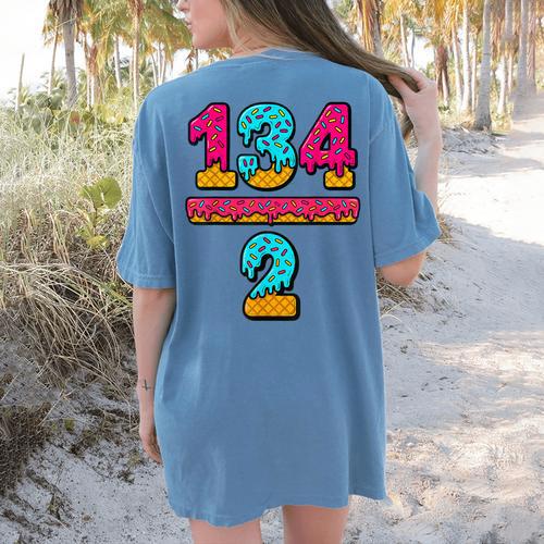 67 Ice Cream Drip Meme Division Math Teacher Gen Alpha Slang Women's Comfort Colors T-Shirt Back Print - teacherstshirts.com AU