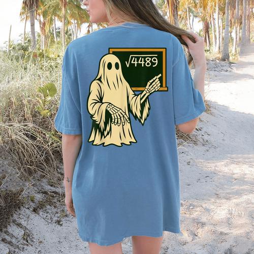 67 Meme Square Root 4489 Slang Math Teacher Skeleton Women's Comfort Colors T-Shirt Back Print - teacherstshirts.com AU