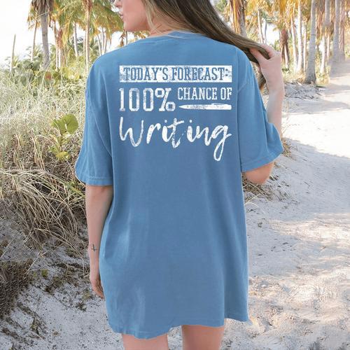 Author Journalist Teacher Writing Women's Comfort Colors T-Shirt Back Print - teacherstshirts.com CA