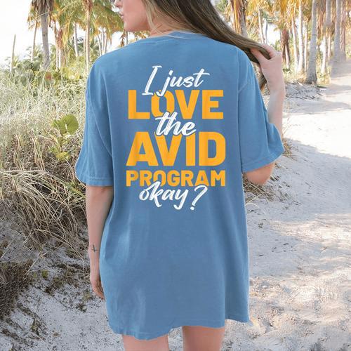 AVID Team Appreciation Essentials AVID Program Teacher Women's Comfort Colors T-Shirt Back Print - teacherstshirts.com UK