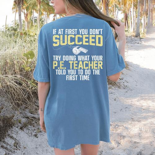 Best PE Teacher Art For Men Women Physical Education Teacher Women's Comfort Colors T-Shirt Back Print - teacherstshirts.com