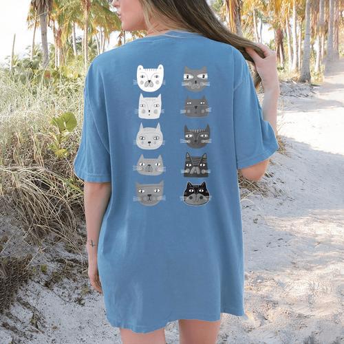 Cat Themed Artist Value Scale Educational Art Teacher Women's Comfort Colors T-Shirt Back Print - teacherstshirts.com CA