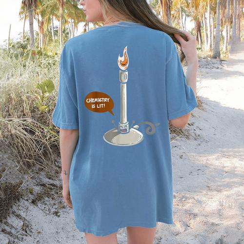 Chemistry Burner Science Lover Biology Chemistry Teacher Women's Comfort Colors T-Shirt Back Print - teacherstshirts.com
