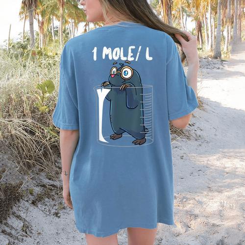 Chemistry Chemist Student Science Teacher Mole Women's Comfort Colors T-Shirt Back Print - teacherstshirts.com UK