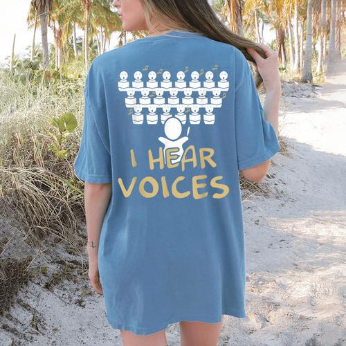 Choir Teacher Shirt I Hear Voices Chorister Tee Women's Comfort Colors T-Shirt Back Print - teacherstshirts.com