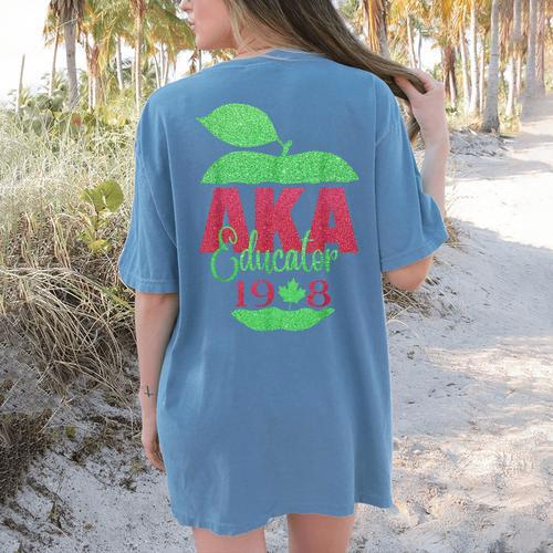 Cute Pretty Educators & Teacher Aka Educator Women's Comfort Colors T-Shirt Back Print - teacherstshirts.com AU