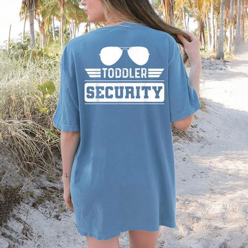 Daycare Provider Toddler Security Childcare Worker Teacher For Men Women Kids Women's Comfort Colors T-Shirt Back Print - teacherstshirts.com CA