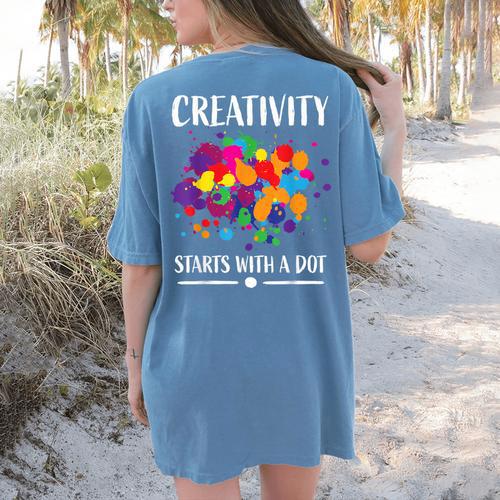 Dot Day Shirt Women Men Kids Girls Boys Teacher 2024 Dot Day Women's Comfort Colors T-Shirt Back Print - teacherstshirts.com UK