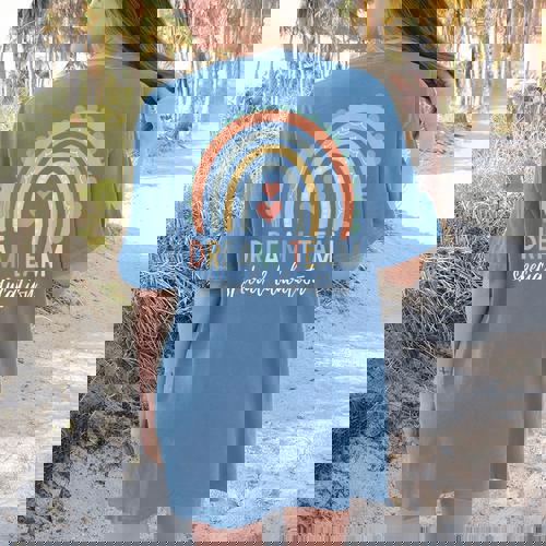 Dream Team Special Education Teacher ED SPED Squad Rainbow Women&#x27;s Comfort Colors T-Shirt Back Print - teacherstshirts.com