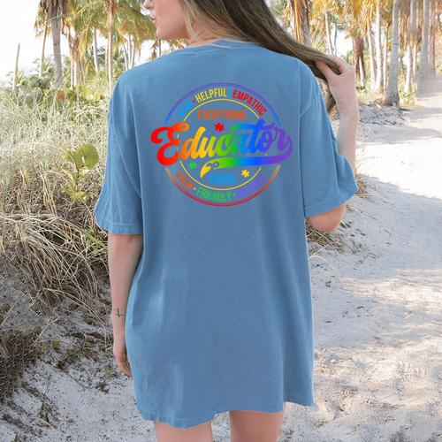 Exceptional Educator Squad Special Education Teacher Autism Women's Comfort Colors T-Shirt Back Print - teacherstshirts.com DE