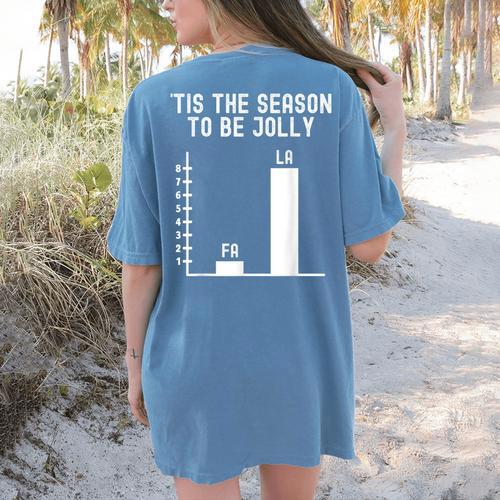 Fa La 8 Math Pun Math Teacher Christmas Women's Comfort Colors T-Shirt Back Print - teacherstshirts.com CA