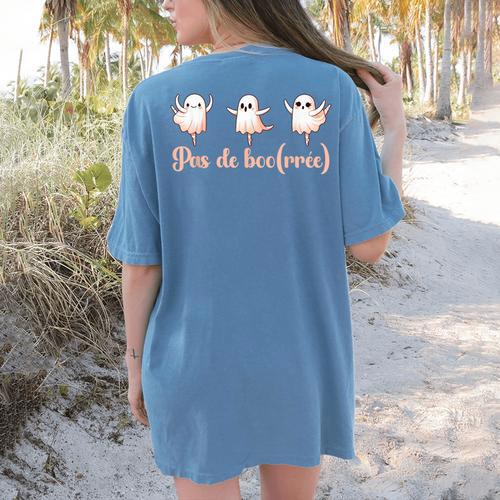 Ghost Ballet Dancer Halloween Dance Teacher Pas De Boo-Rée Women's Comfort Colors T-Shirt Back Print - teacherstshirts.com CA