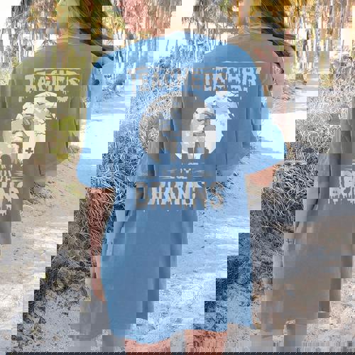 Halloween Teacher Tshirts Zombie Teachers Love Brains Women&#x27;s Comfort Colors T-Shirt Back Print - teacherstshirts.com