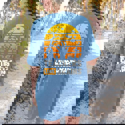 Halloween Teachers Science Math Teachers Love Brains Women&#x27;s Comfort Colors T-Shirt Back Print - teacherstshirts.com