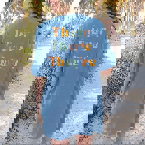 Their There They&#x27;Re English Teacher Gramma Police Joke Women&#x27;s Comfort Colors T-Shirt Back Print - teacherstshirts.com