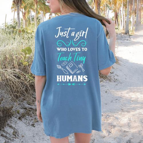 Kindergarten Teacher Shirt Humor Preschool Teacher Women's Comfort Colors T-Shirt Back Print - teacherstshirts.com