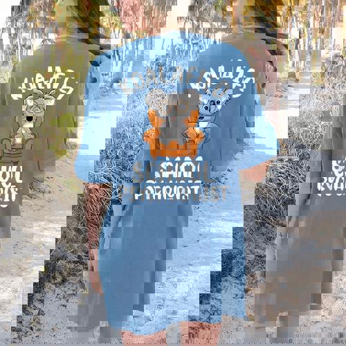 Koalafied School Psychologist Koala Lover Psychology Teacher Women&#x27;s Comfort Colors T-Shirt Back Print - teacherstshirts.com