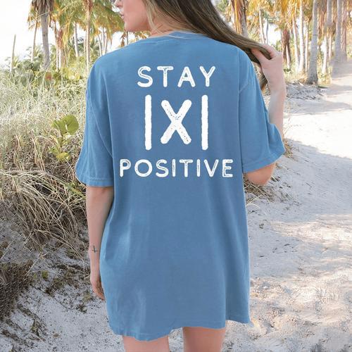 Math Teacher Appreciation Stay Positive Absolute Value Women's Comfort Colors T-Shirt Back Print - teacherstshirts.com AU